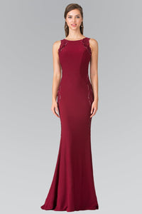 Bodycon Formal Gown - LAS2222 - BURGUNDY / XS