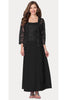 FINAL SALE J & J 8466 Fashion Classy Mother Of The Bride Dress - BLACK / L - Dress