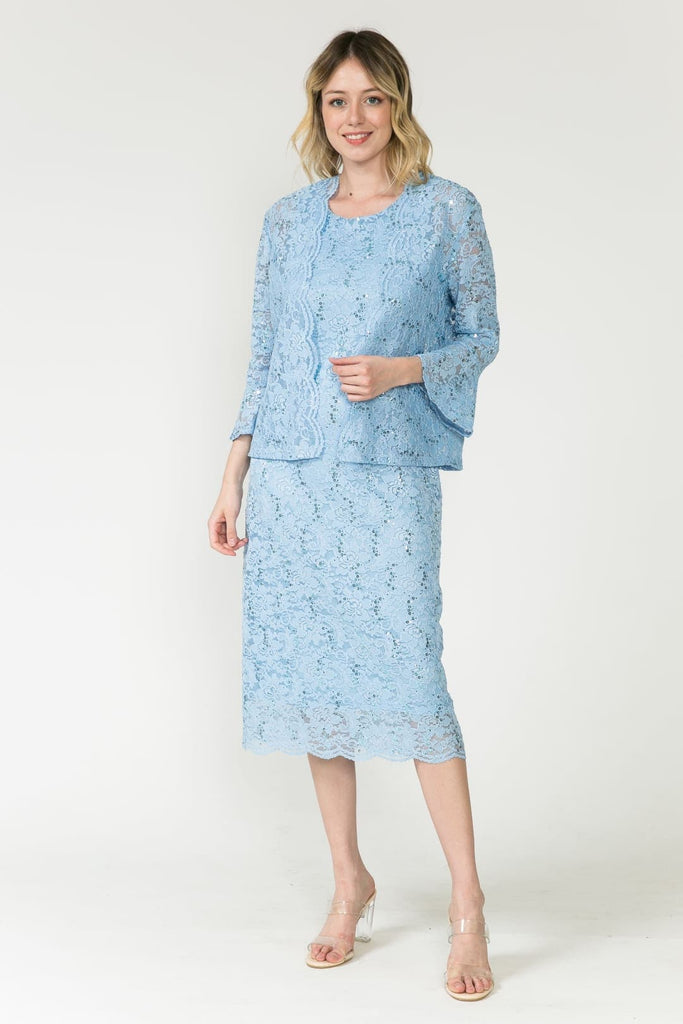 Plus Size Dresses For Mother of the Bride - BLUE / M