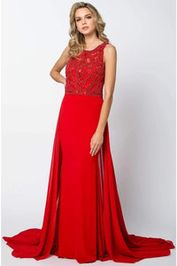 FINAL SALE! Strapless Prom Evening Gown - RED / M