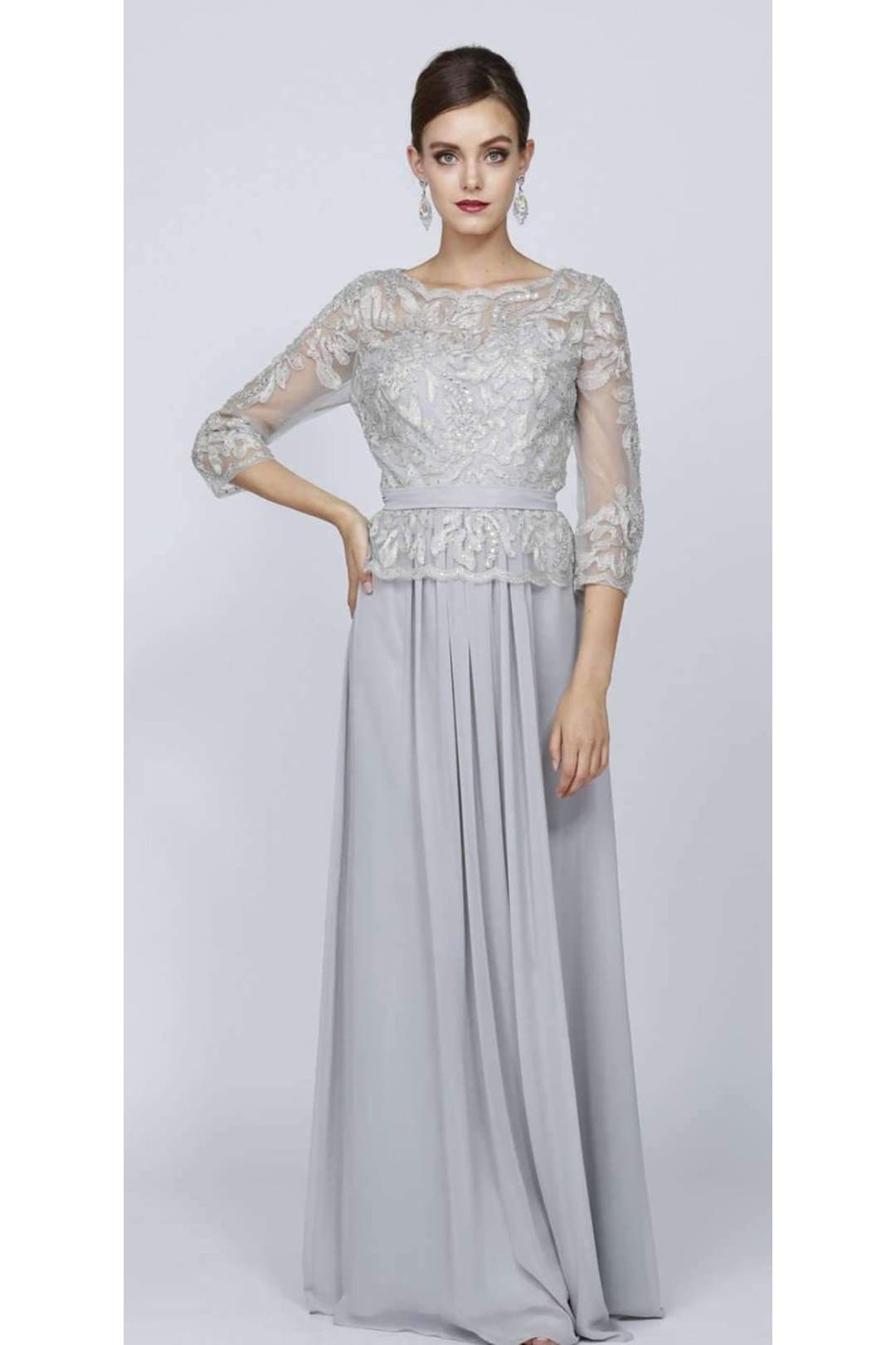 Final Sale Juliet Elegant 3/4 Sleeve Long Dress 634 | FormalDressShops