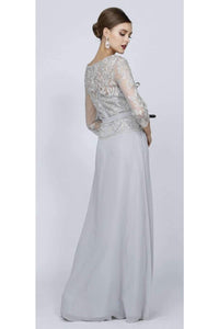 Elegant 3-4 Sleeve Formal Dress