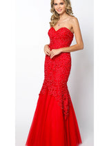 Final Sale Juliet 644 Strapless Beaded Mermaid Evening Gown