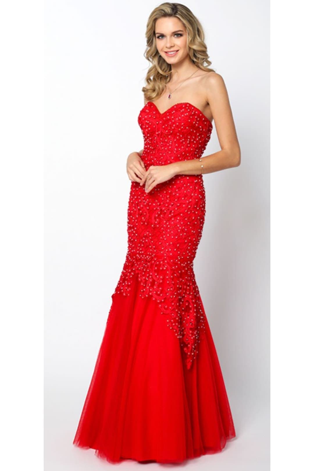 Special Occasion Mermaid Dress - RED / XS