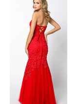 Final Sale Juliet 644 Strapless Beaded Mermaid Evening Gown