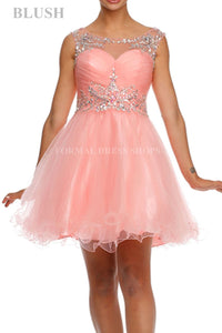 Stunning Demure Prom Dress - Blush / XS