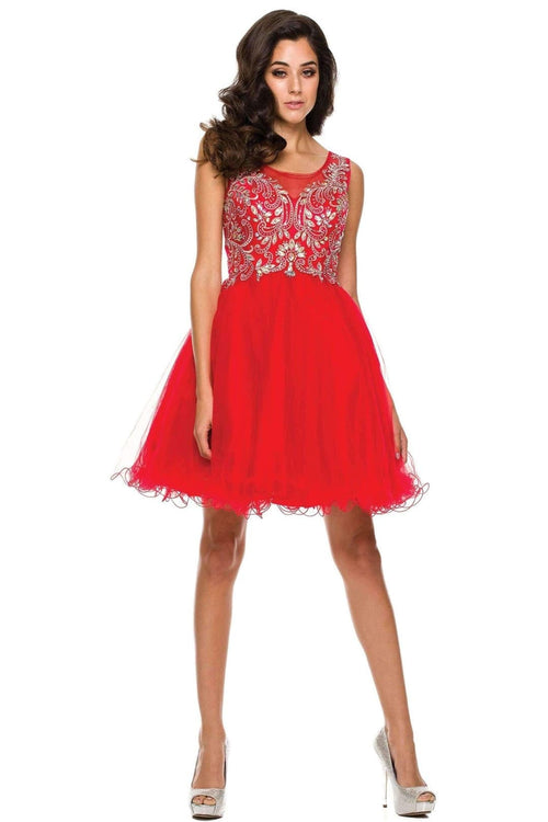 Enchanting Short Homecoming Dress - Red / XS