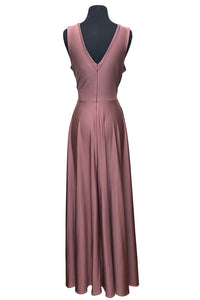 Final Sale Lenovia 5242 Side Pockets Sleeveless Simple Long Dress - MAUVE / L - Dress