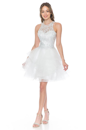 Short Wedding Dress White lenovia 8163