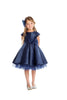 Little Girl Dress with Oversized Bow - LAK711 - NAVY / 2