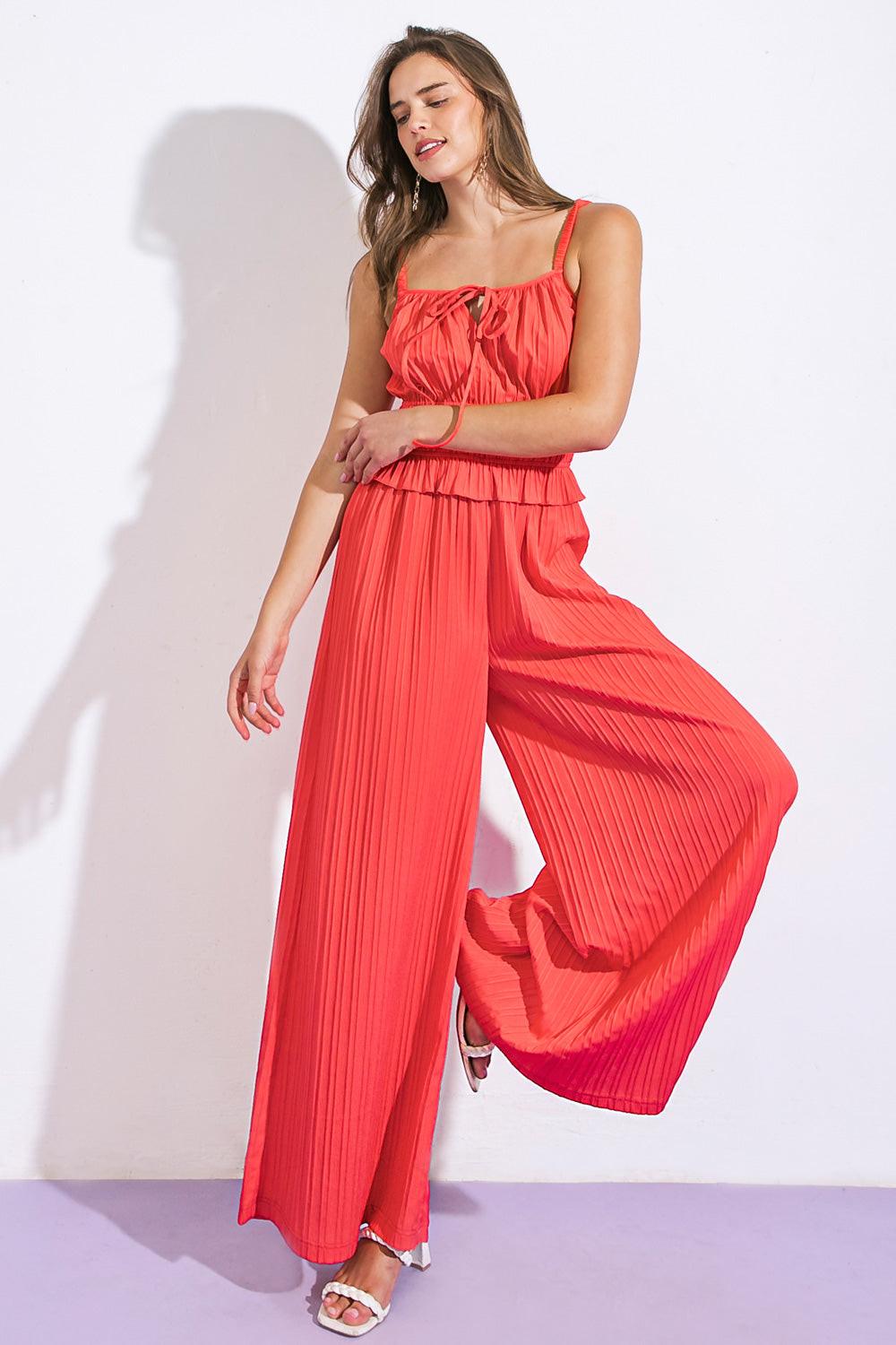 Flying Tomato CORAL RED JUMPSUIT