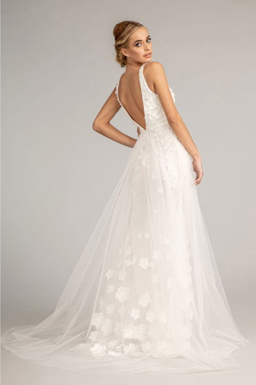 Fitted 3D Floral Applique Gown by Elizabeth K GL3011 - Long Formal Dresses