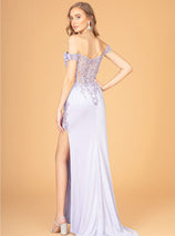 Fitted 3D Floral Corset Gown by Elizabeth K GL3082