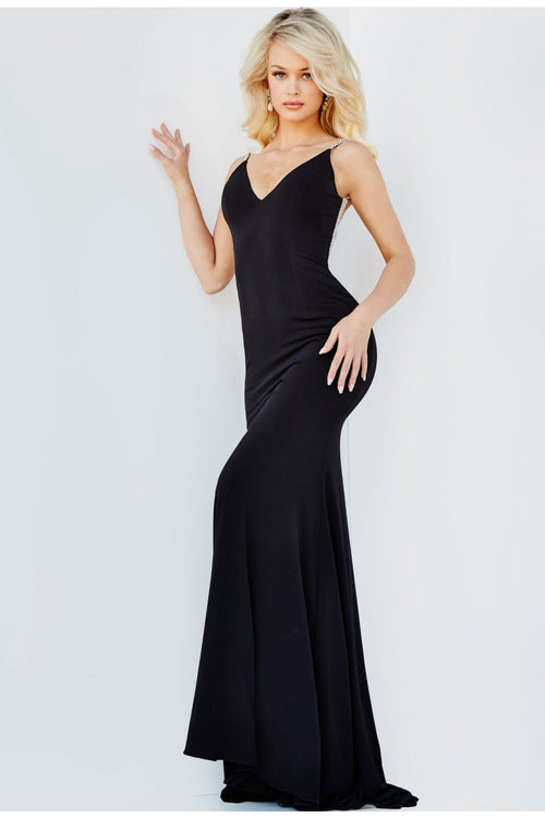 Fitted Backless Long Jovani Prom Gown 07297 - Apparel & Accessories > Clothing > Dresses