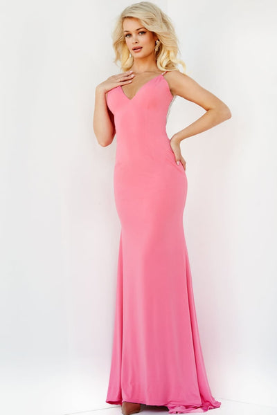 Fitted Backless Long Jovani Prom Gown 07297 - Apparel & Accessories > Clothing > Dresses
