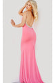 Fitted Backless Long Jovani Prom Gown 07297 - Hot Pink / Apparel & Accessories > Clothing > Dresses