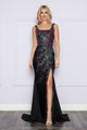 Vestido ajustado sin mangas con abertura y cuentas de Poly USA 9270