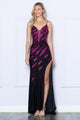 Poly USA 9276 Fitted Beaded Sleeveless Slit Gown