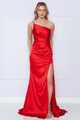 Poly USA 9030 Fitted Charmeuse One Shoulder Gown