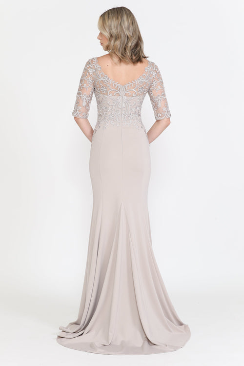 Poly USA 8560 Fitted Embroidered Bodice Bridal Dress