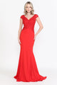 Vestido ajustado con mangas cortas bordadas de Poly USA 8558