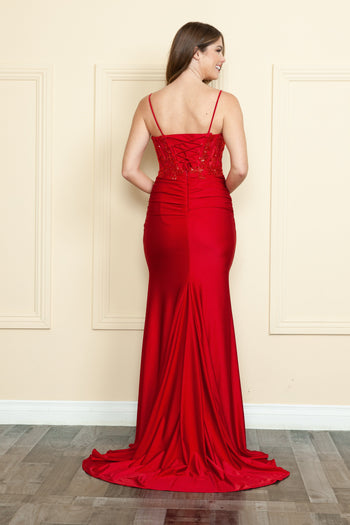 Vestido de corsé bordado ajustado de Poly USA 9138