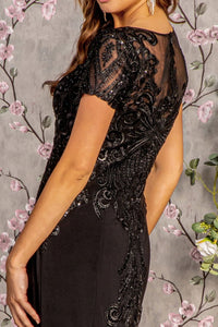 Fitted Embroidered Short Sleeve Gown by GLS Gloria GL3361 - Long Formal Dresses