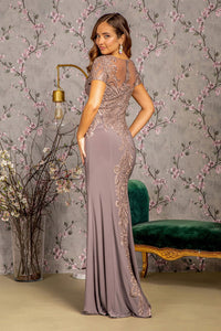 Fitted Embroidered Short Sleeve Gown by GLS Gloria GL3361 - Long Formal Dresses