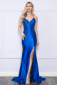 Poly USA 9142 Fitted Embroidered Slit Gown