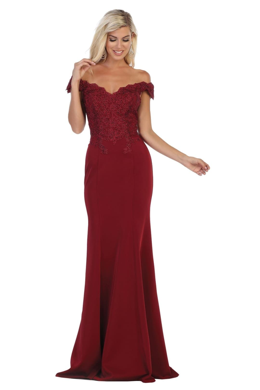 Burgundy Bridesmaid Dresses in Satin and Plus Size Gowns by MQ1675