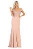 Fitted Evening Gown - Dusty Rose / 4