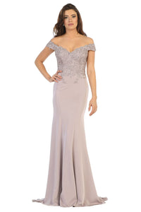 Fitted Evening Gown - Mauve / 4