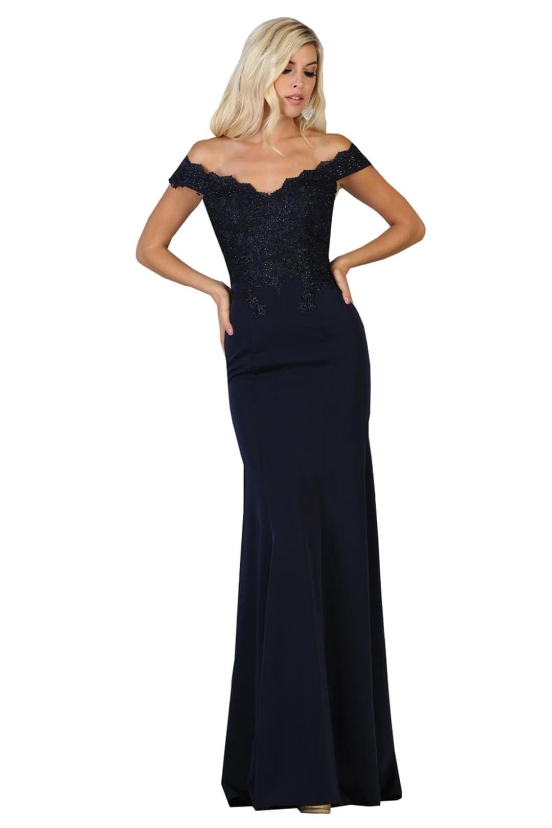 Fitted Evening Gown - Navy / 4