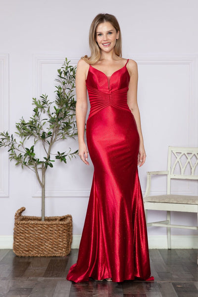 Poly USA 9260 Fitted Glitter Jersey Sleeveless Gown