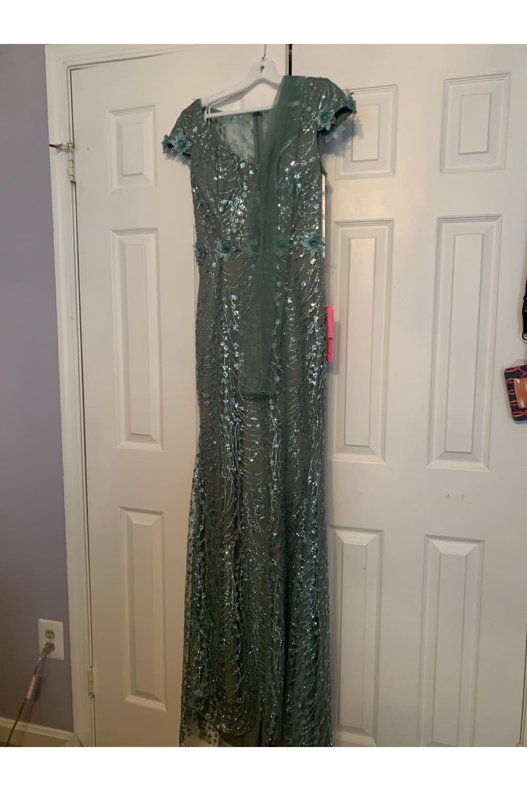 Fitted Glitter Print Short Sleeve Gown by GLS Gloria GL3414 - Long Formal Dresses