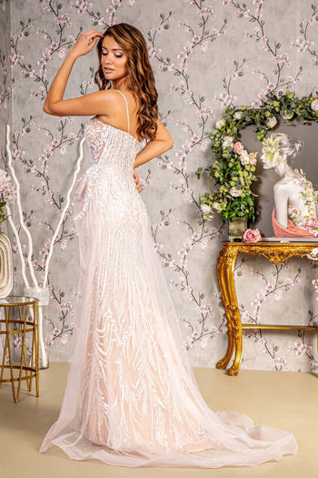 Fitted Glitter Sleeveless Overskirt Gown by GLS Gloria GL3259 - Long Formal Dresses