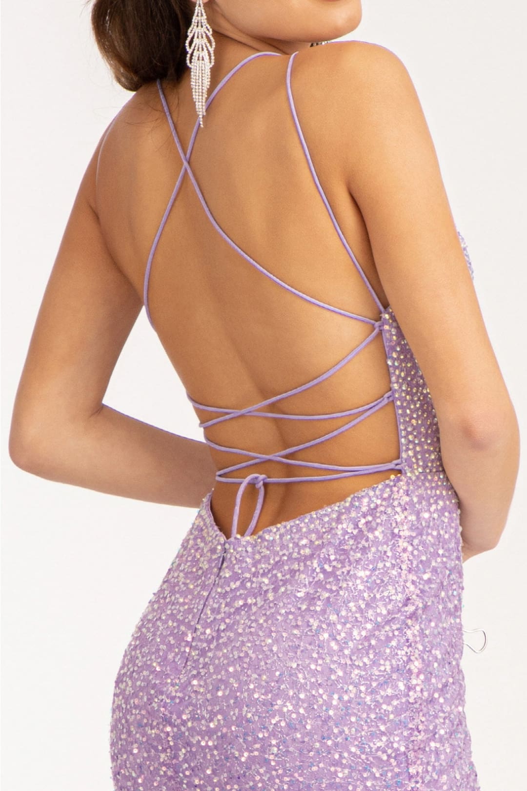 Fitted Lace-Up Embellished Gown by Elizabeth K GL3052 - Long Formal Dresses