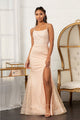 Fitted Lace-Up Embellished Gown by Elizabeth K GL3052 - XS / Rose Gold - Long Formal Dresses