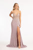 Fitted Lace-Up Sequin Gown by Elizabeth K GL3006 - XS / Rose Gold - Long Formal Dresses