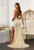 Fitted Lace-Up Sequin Gown by Elizabeth K GL3051 - Long Formal Dresses