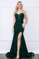 Vestido ajustado con lentejuelas y cordones de Poly USA 9172