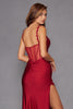 Fitted Long Cowl Neck Slit Dress by Juliet JT2518I - Long Formal Dresses