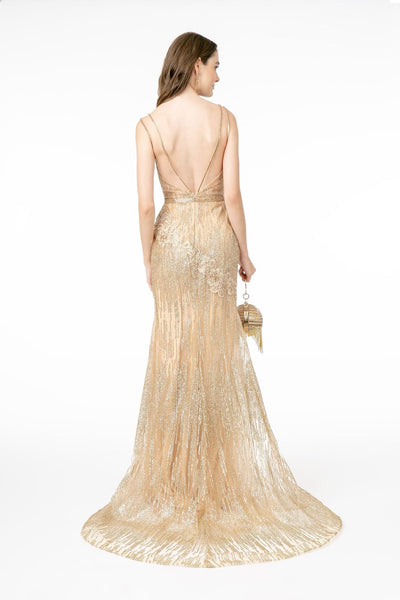 Fitted Long Glitter Print Dress by Elizabeth K GL2889 - Long Formal Dresses