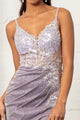 Fitted Long Glitter Slit Dress by Elizabeth K GL3030 - Long Formal Dresses