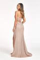 Fitted Long Glitter Slit Dress by Elizabeth K GL3030 - Long Formal Dresses