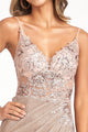 Fitted Long Glitter Slit Dress by Elizabeth K GL3030 - Long Formal Dresses