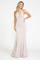 Poly USA 8262 Fitted Long Halter Jersey Dress