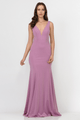 Poly USA 8158 Fitted Long Jersey V-Neck Dress