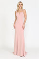 Poly USA 8392 Fitted Long Jersey V-Neck Dress