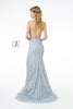 Fitted Long Metallic Floral Lace Dress by Elizabeth K GL2898 - Long Formal Dresses